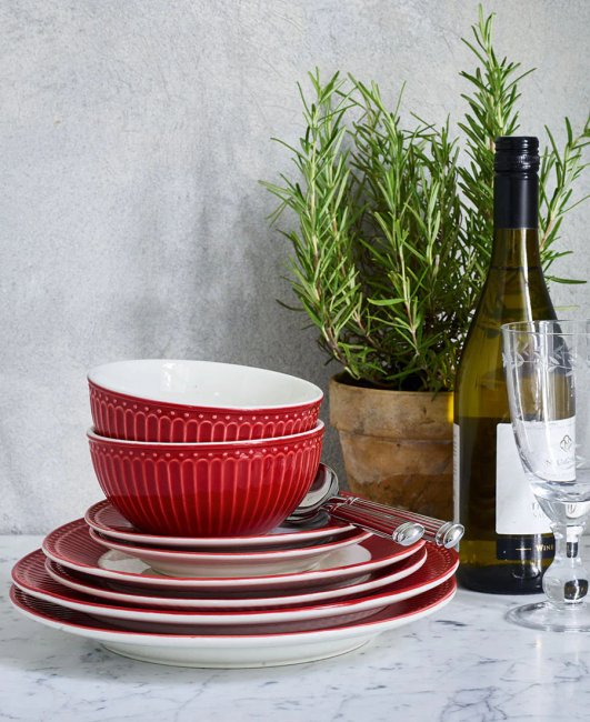 GreenGate Cereal bowl Alice red Ø 14 cm | 500 ml - Click Image to Close