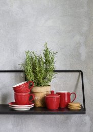 GreenGate Sugar pot with lid Alice red 120ml - Ø 8.5 cm