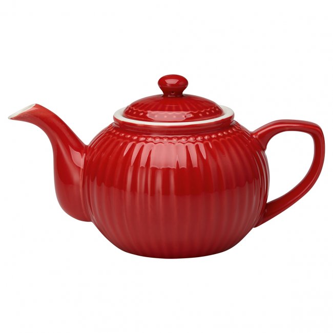 GreenGate Teapot Alice red 1 liter - Ø 17.5 cm - Click Image to Close