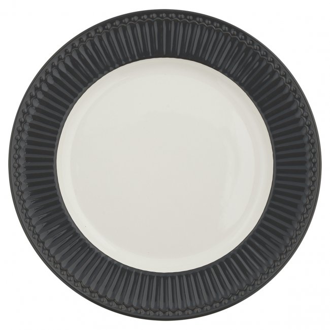 GreenGate Speiseteller - Dinner Plate Alice dark grey Ø 26.5 cm - zum Schließen ins Bild klicken