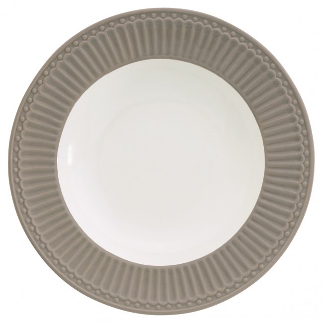 GreenGate Deep plate - Soup Plate Alice warm grey Ø 21.5 cm - Click Image to Close