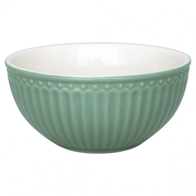 GreenGate Cereal bowl Alice Dusty green Ø 14 cm | 500 ml - Click Image to Close