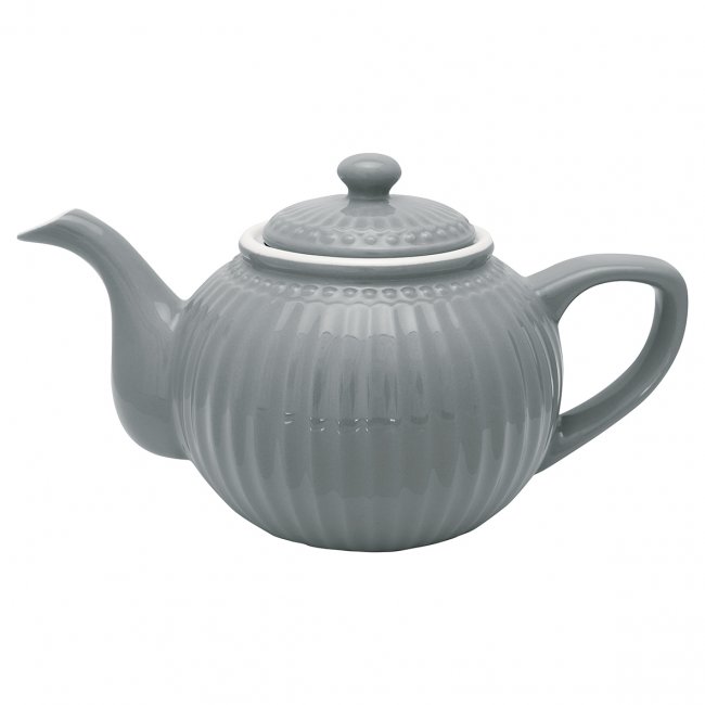 GreenGate Theepot Alice Nordic Stone grey 1 liter - Ø 17.5 cm - Klik op de afbeelding om het venster te sluiten