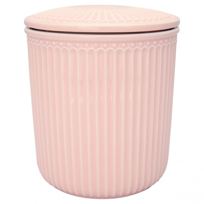 GreenGate Aufbewahrungsdose - Storage jar Alice pale pink (medium) Ø 13.5 cm 1.2liter - zum Schließen ins Bild klicken