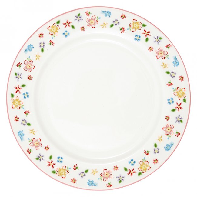 GreenGate Dinerbord Columbine petit wit Ø25.6cm - Klik op de afbeelding om het venster te sluiten