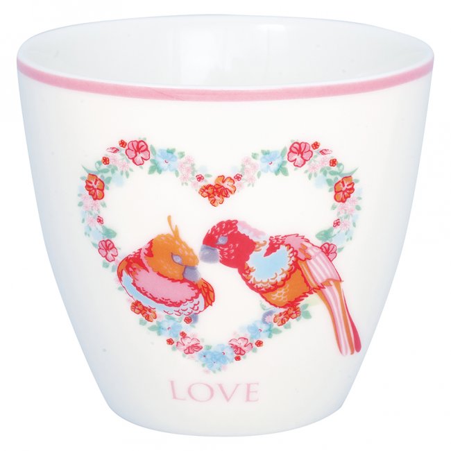 GreenGate Beker (Latte Cup) Xenia love wit Ø10cm - 300ml - Klik op de afbeelding om het venster te sluiten