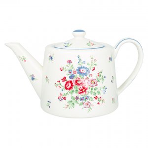 GreenGate Theepot Ailis wit 15.5x15.5x23cm 1Liter