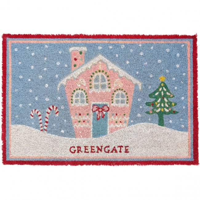 GreenGate Doormat Laura homes dusty blue (40 x 60 cm) - Click Image to Close