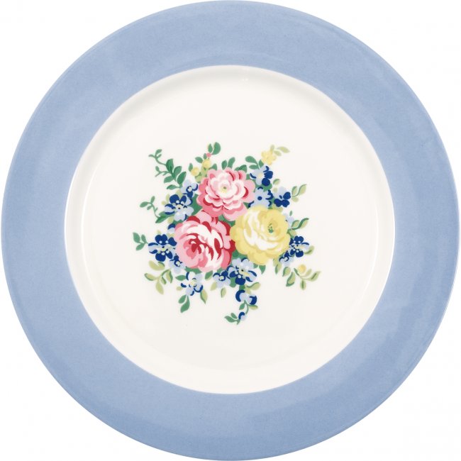 GreenGate Dinerbord Laura dusty blue (26.5 cm) - Klik op de afbeelding om het venster te sluiten