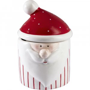 GreenGate Storage jar Santa white (9.5 x 14.5 cm)