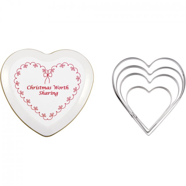 GreenGate Heart cookie cutter box Layla heart white - Click Image to Close