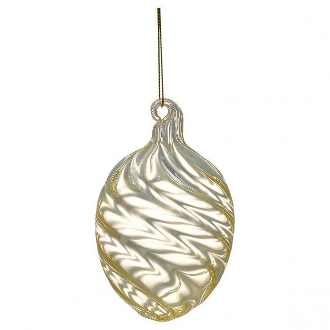GreenGate Egg Ornament Swirl Wide Pale Yellow - Click Image to Close