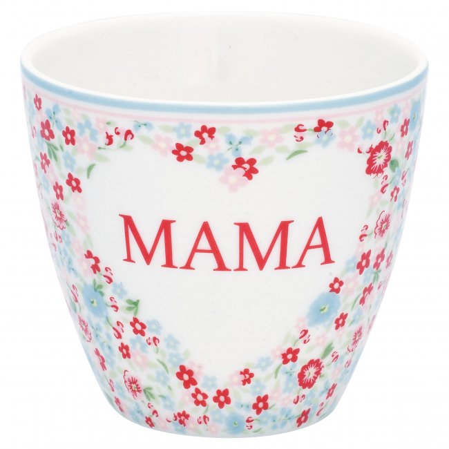 GreenGate Latte cup (Beker) Alma mama wit 9x10 cm (350 ml) - Klik op de afbeelding om het venster te sluiten