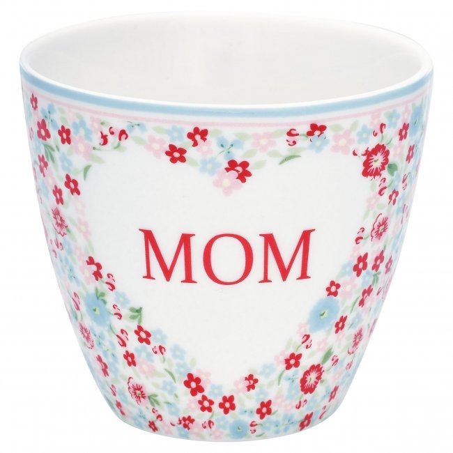 GreenGate Latte cup (Beker) Alma mom wit 9x10 cm (350 ml) - Klik op de afbeelding om het venster te sluiten