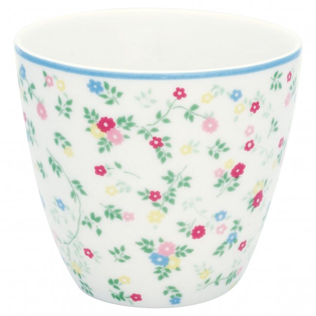 GreenGate Latte cup (Beker) Leona wit 9x10 cm (350 ml) - Klik op de afbeelding om het venster te sluiten