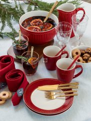 GreenGate Alice Claret Red Dinnerware set 4-parts