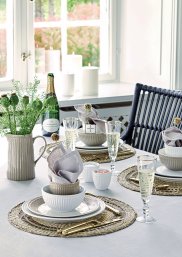 GreenGate Alice White Dinnerware set 4-parts