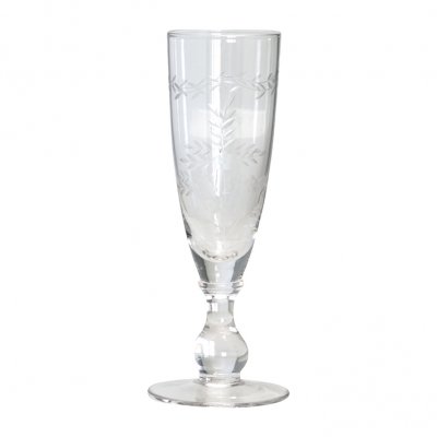 GreenGate Champagne glass with cutting clear Ø 6 cm, H19 cm
